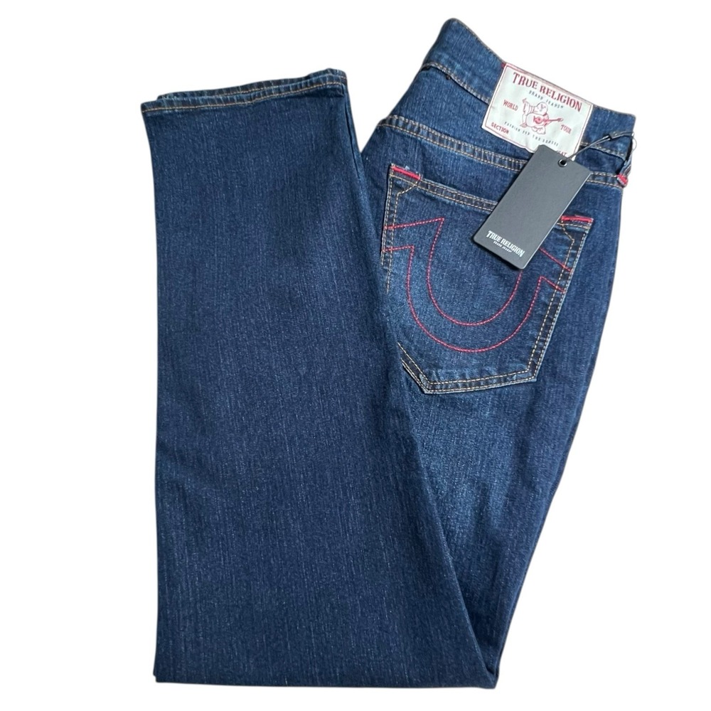 NEW‎ True Religion Mens 32X32 Geno Relaxed Slim Dark Wash Jeans MSRP $159